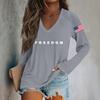 Women's Fashion Casual Long Sleeve Halloween Printed V-Neck Top
