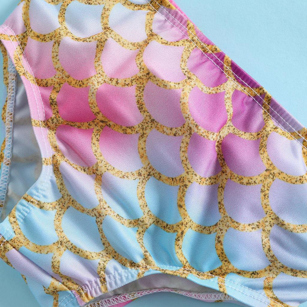 Girls' Mermaid Tassel Bikini Set - Summer Split Swimsuit for Children