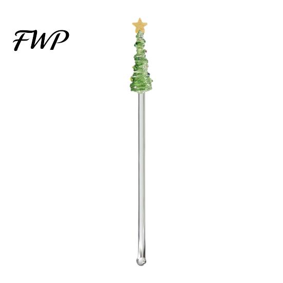 Transparent Spiral Texture Stirring Rod Glass Stick/Spoon, Handmade Christmas Tree Topper Decor, Heat Resistant Elegant Cocktail Mixing Tool