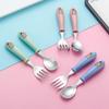 Вилка Детская Посуда Ложка Посуда для Малышей Детские Гаджеты Набор Детской Посуды Кормление Младенцев