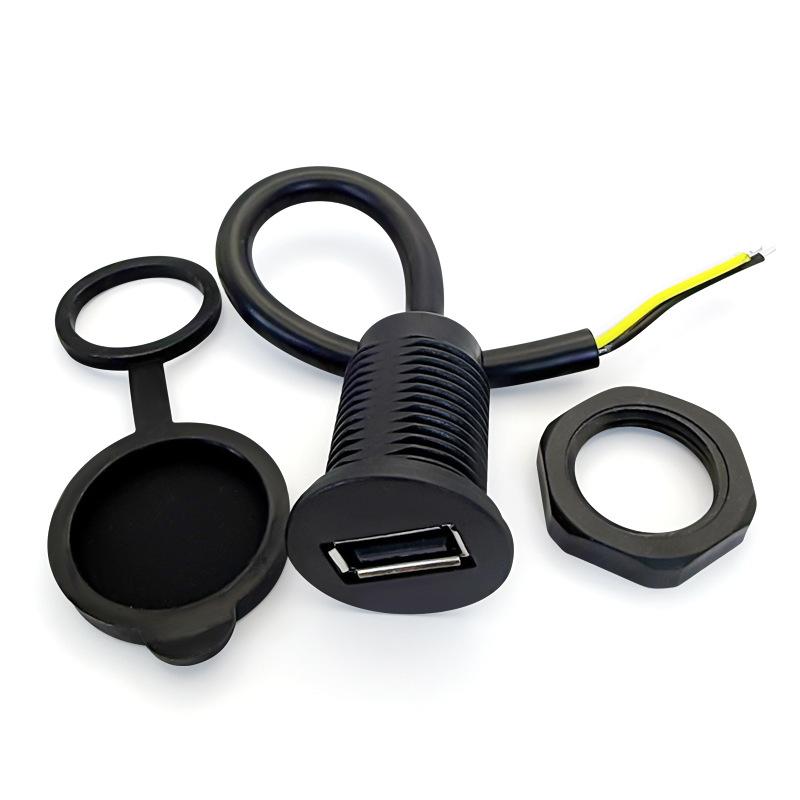 USB с винтом, гнездо, разъем для быстрой зарядки, адаптер для автомобиля, судна, мотоцикла, кабель-удлинитель для передачи данных
