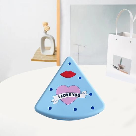 Пудреница Yousheng Контейнер Держатель с отверстиями Треугольная форма Сердце Узор рта Дышащий Полый Силиконовый Держатель для спонжа для красоты и макияжа