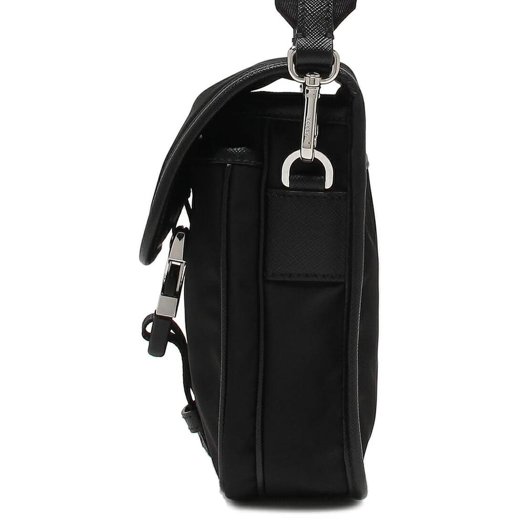 Сумка через плечо Renylon Saffiano Сумка через плечо с треугольным логотипом черная для мужчин и женщин 2VD043 2DMH F0002 XOP [Prada] [Товар]