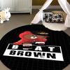Popular Line Friends Pattern Circular Rug Kids Bedroom Flannel Carpet  Playroom Anti-Skid Floor Mat Decor