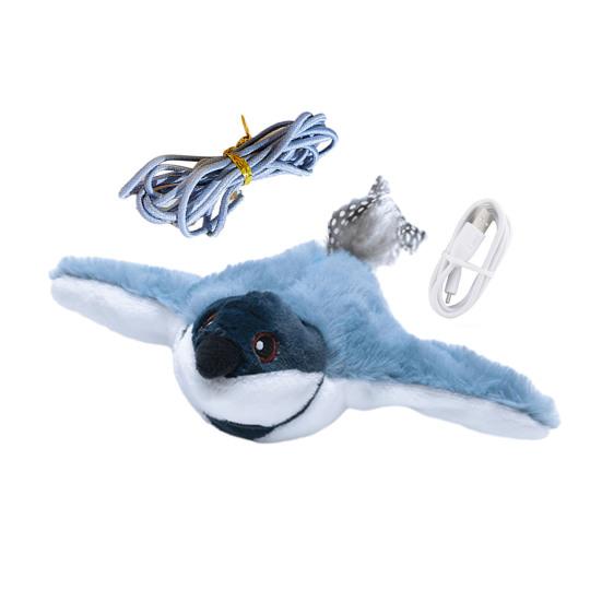 Игрушка для кошек «Птицы, хлопающие крыльями» Интерактивный летающий воробей с реалистичным щебечущим звуком, активируемый прикосновением Мягкая игрушка для котят «Птицы» для домашних кошек