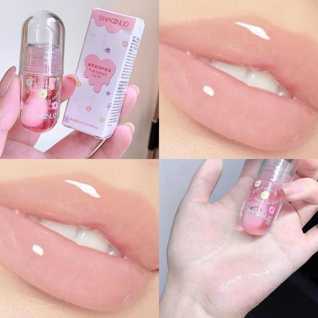 SHAQINUO Увлажняющее масло для губ Уход за губами против трещин Бальзам для губ с фруктовым вкусом Питательные губы Блеск для губ