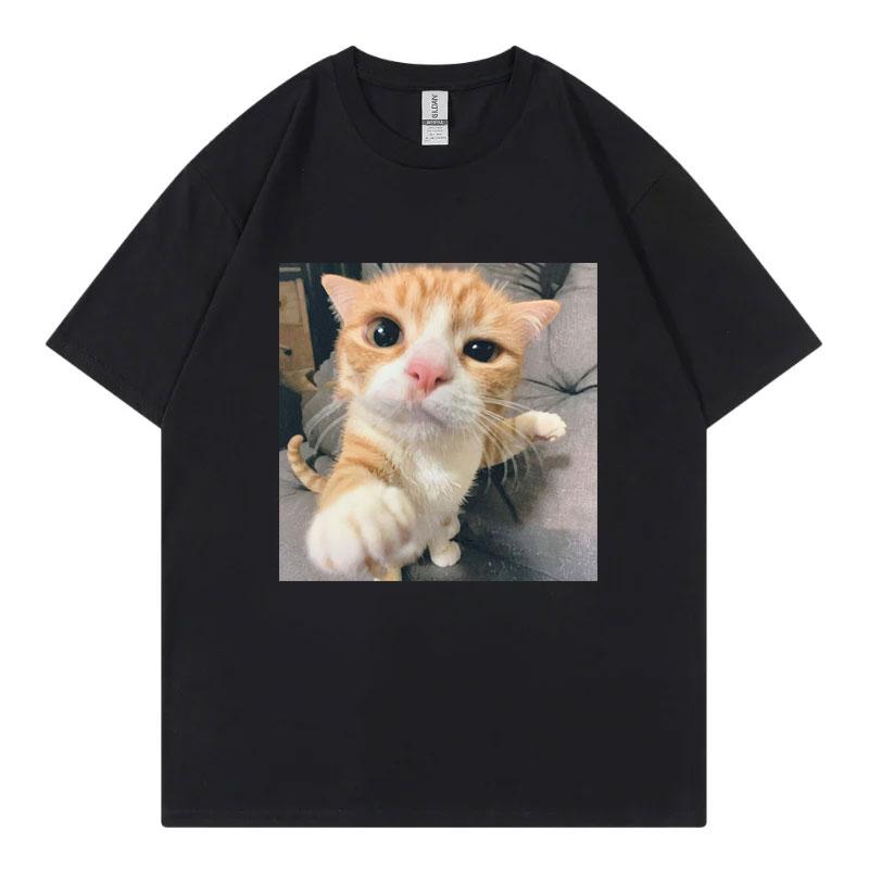 Funny Cat Meme Graphic T Shirts High Quality Fashion Short Sleeve Tshirts Unisex Unisex Summer Casual 100cotton Tshirt Streetwear