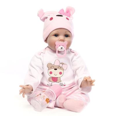 NPK 55 см мягкая силиконовая кукла Reborn Baby Doll для девочек, новорожденных, перед сном, раннее образование