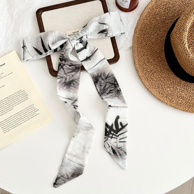 Silk Scarf, Long Bow Braided Hair Band, Neck Protector, Small Scarf, Multi-purpose Bag, Hat Streamer, Waist Belt.