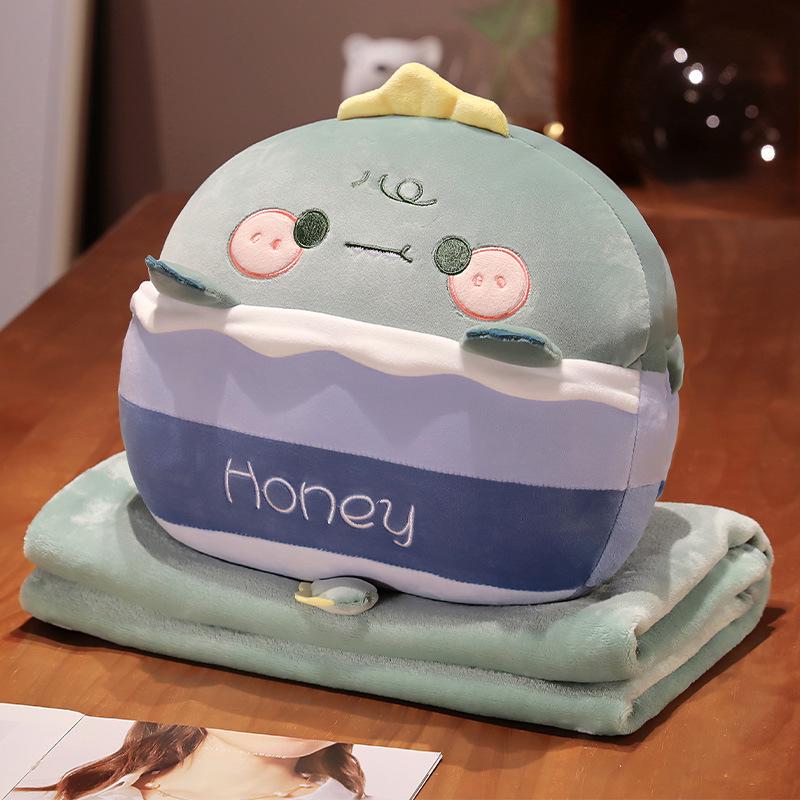 Подушка-одеяло 3 в 1 с рисунком: Грелка для рук, поддержка талии и одеяло для сна в офисе или на диване