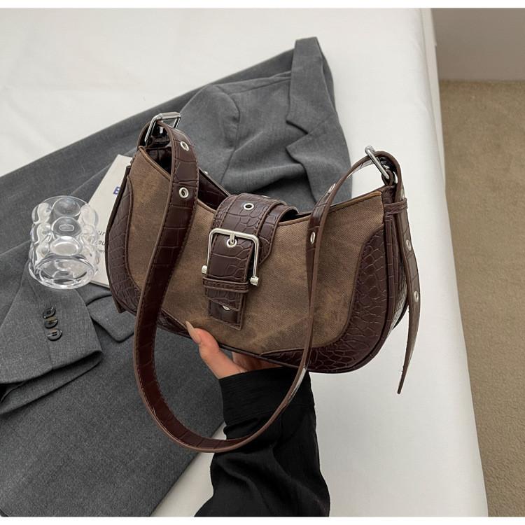 Trendy 2024 New Simple Vintage Underarm Bag Single Shoulder Bag High Quality Texture Crossbody Bag Women