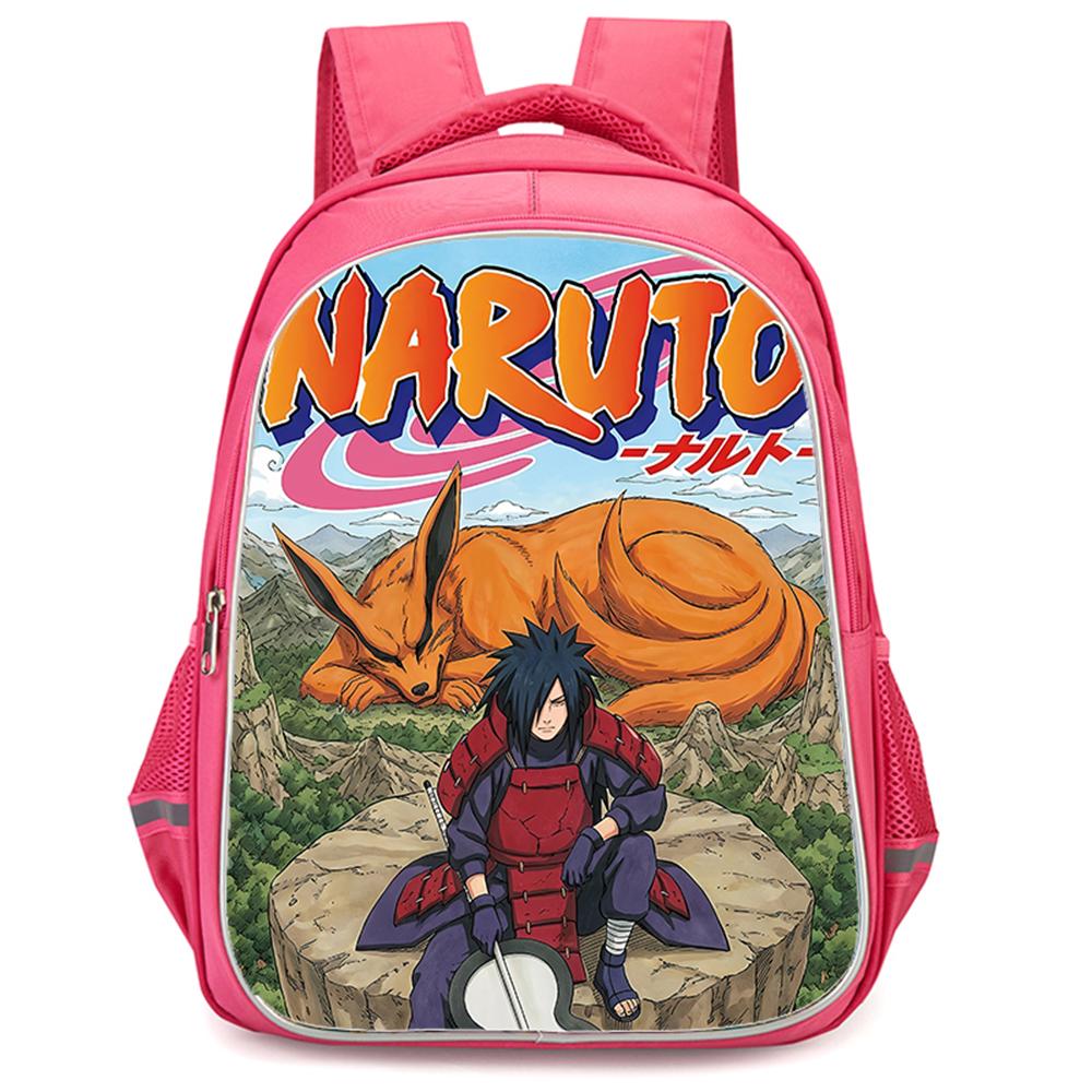 Школьный рюкзак NARUTO, Мочила, Два кармана на молнии, Легкий прочный 16-дюймовый детский рюкзак для мальчиков и девочек от 5 до 10 лет