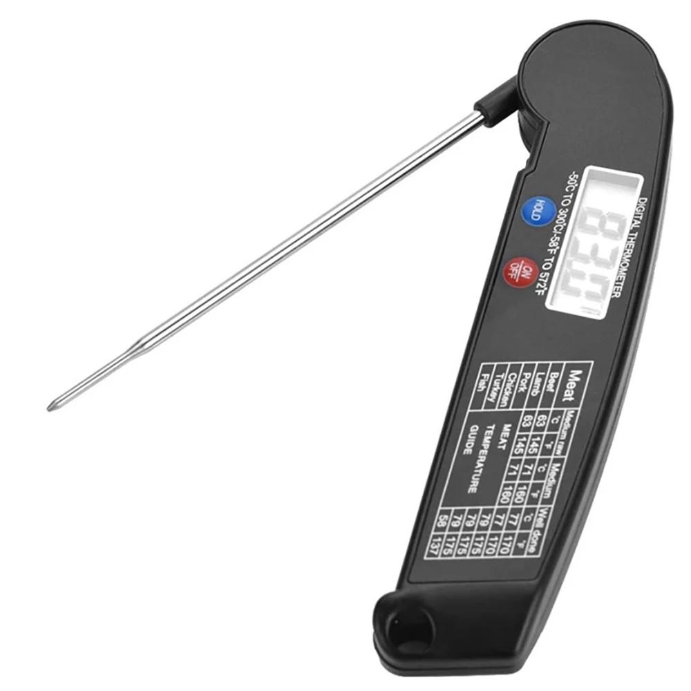 Foldable Digital Food Thermometer for Meat Water Milk Cooking Food Probe Fry BBQ Temperature Gauge Oven Thermometer Kitchen Tool