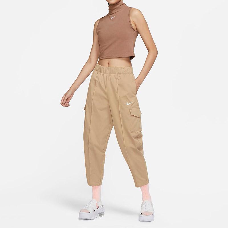 Nike Спортивная одежда Essentials Тканые брюки с высокой талией Женские брюки Бежевые DD5984-200