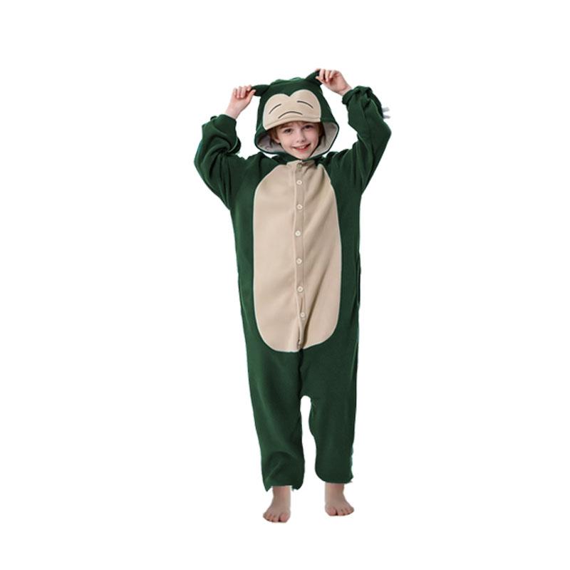 Kids' Character Union Suit Kigurumi Cute Animal Hooded One Piece Fleece Pajama Party Outfit