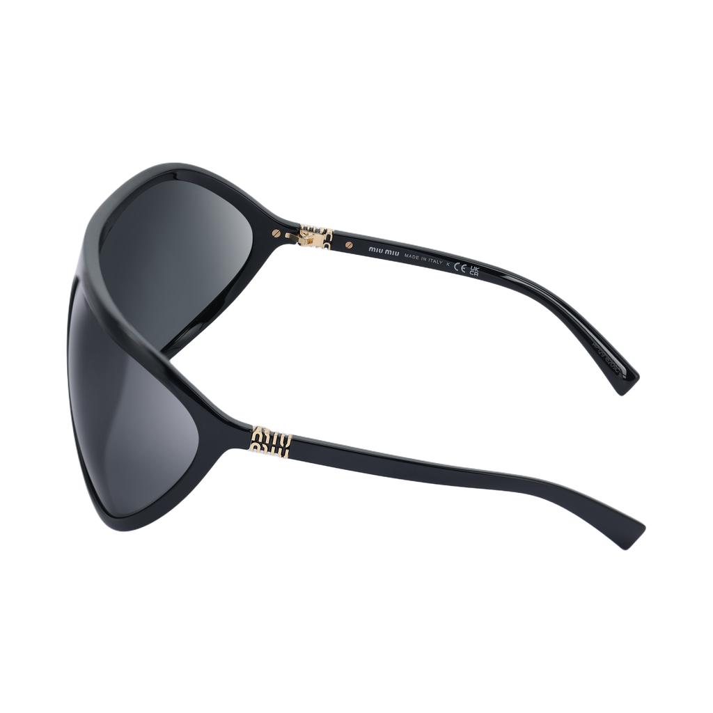 Miu Miu Solid Color Design Irregular Shape Sunglasses Unisex sunglasses Black SMUA01_E1AB_F05S0_C_075