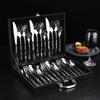 High Grade Steak Knife, Fork and Plate Set Household Tableware Set with Box Cutlery 304 Stainless Steel Spoon Knife and Fork Set