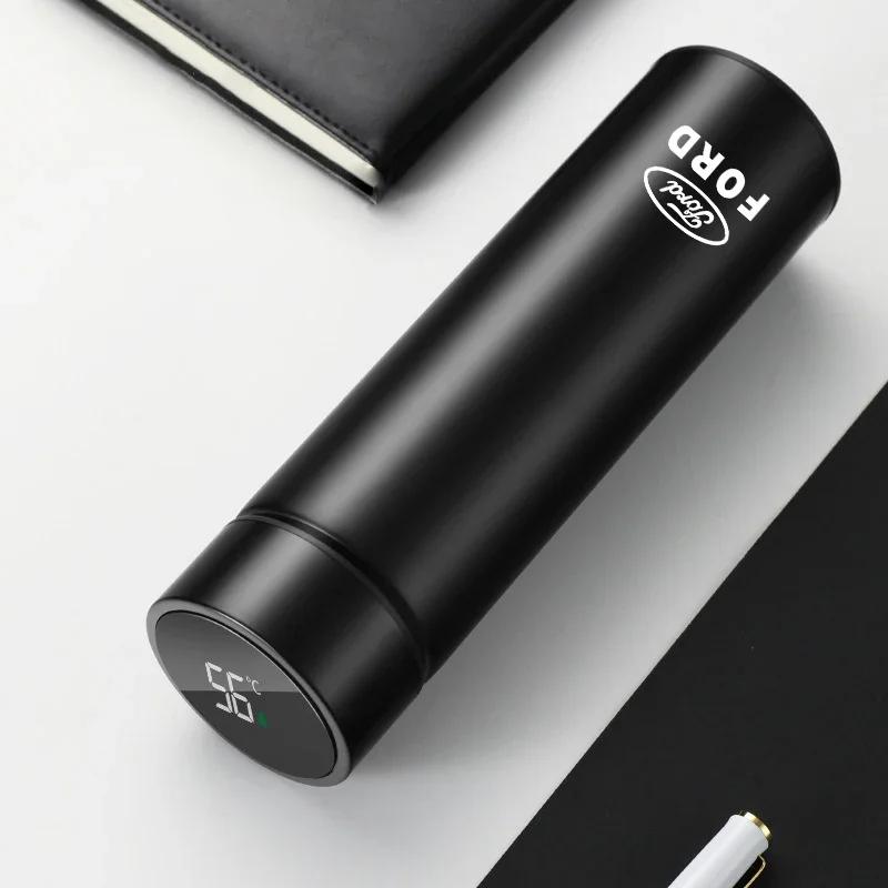 New 2026 Car Sticker For Ford Smart Insulation Cup Thermos Cup Water Bottle Led Digital Temperature Display For Ford Focus mk2 m