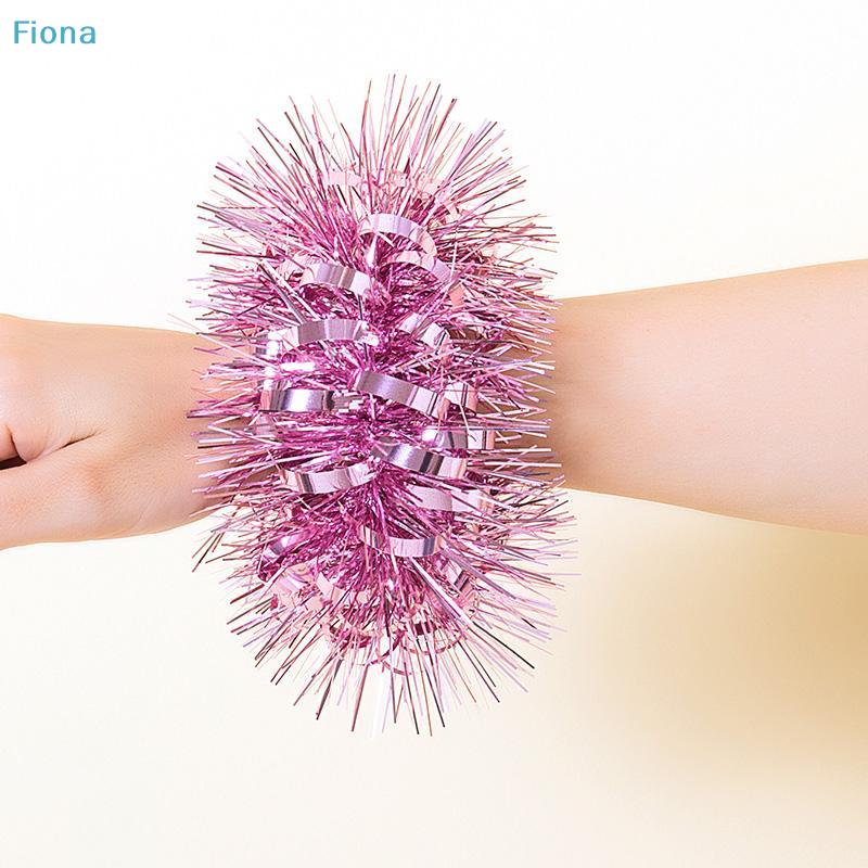 Metallic Tinsel Wrist Corsage Bracelets,Bulk Sparkly Pom Pom Wristbands for Kids Dance Recitals,Cheerleading & Party Decor
