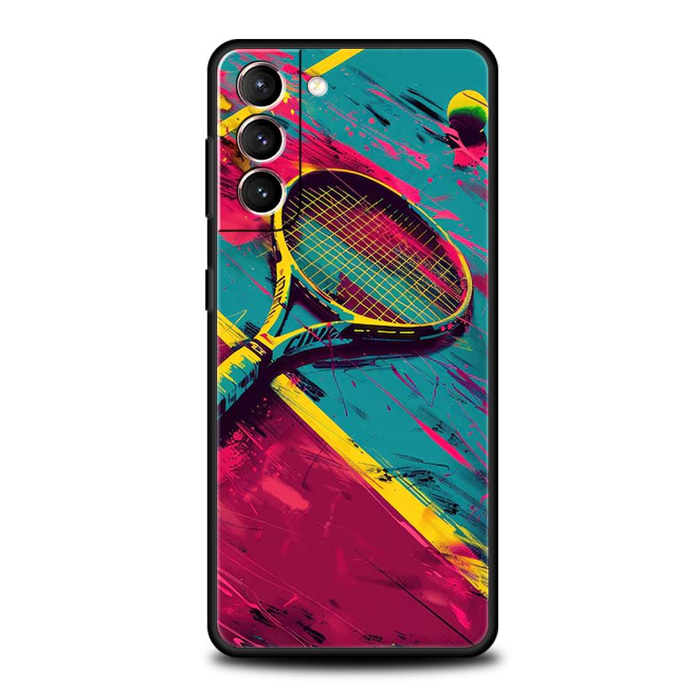 Спортивный чехол для телефона с тематикой тенниса для Samsung Galaxy S25 S24 S23 S22 S20 S21 FE Ultra S10 S10E S9 Plus 5G Мягкий ТПУ Чехлы Покрытия Сумки