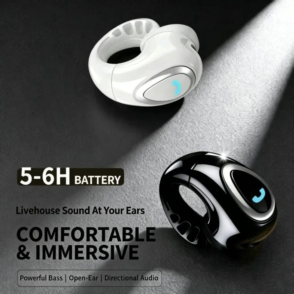 Mini Size Single Ear Headset Ultra-Light Clip-On Earphone Stereo Sound Open-Ear Earbuds Workout