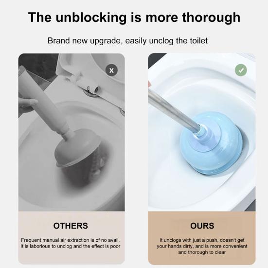Туалетный слив, разблокировщик воздуха под высоким давлением, увеличенные присоски, отверстие для подвешивания, туалетный земснаряд