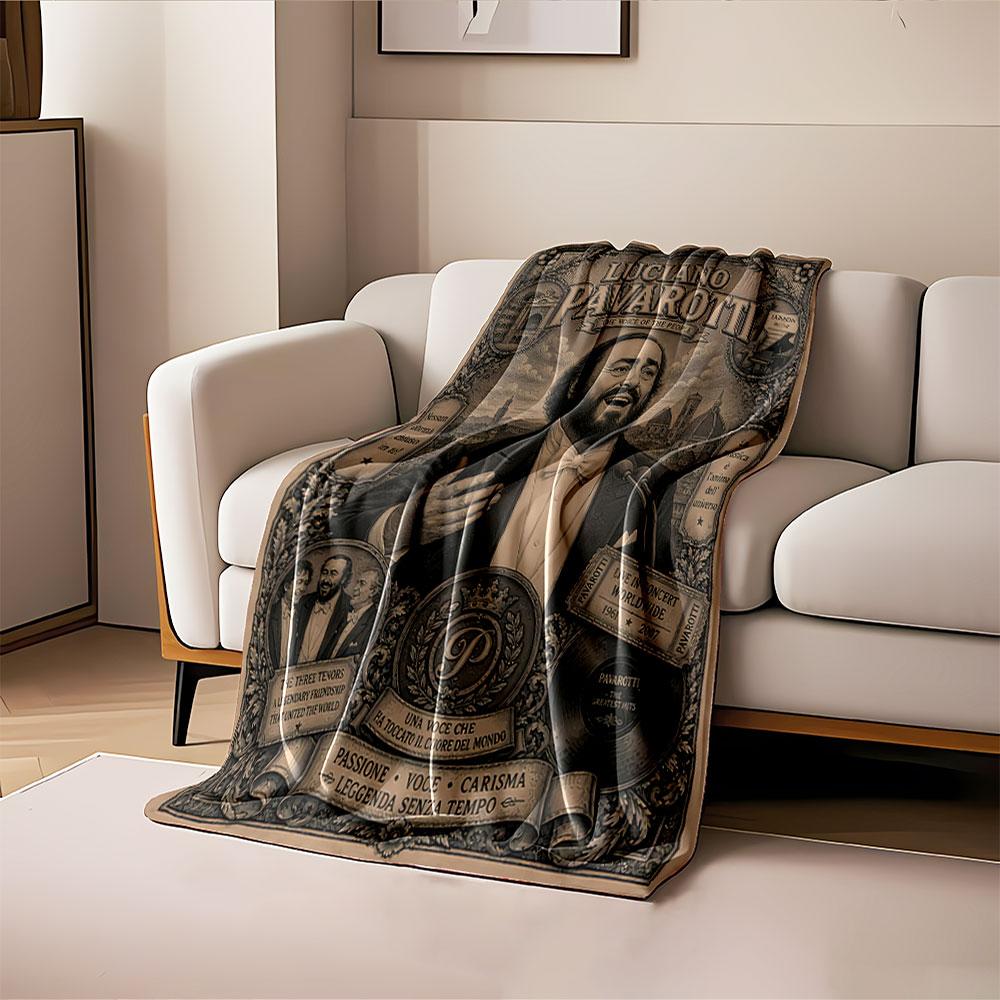 Pavarotti Tribute Blanket for all seasons blanket lunch break throw gift