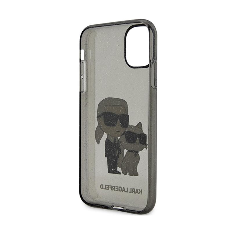Karl Lagerfeld Iml Glitter Karl & Choupette - Etui Iphone 11 (Czarny)