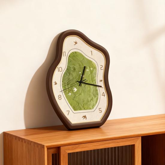 Винтажные настенные часы с эффектом таяния с открытой стрелкой, легко читаемые, без стеклянной крышки, для дома, спальни, кухни, декоративные настольные часы с летающей птицей