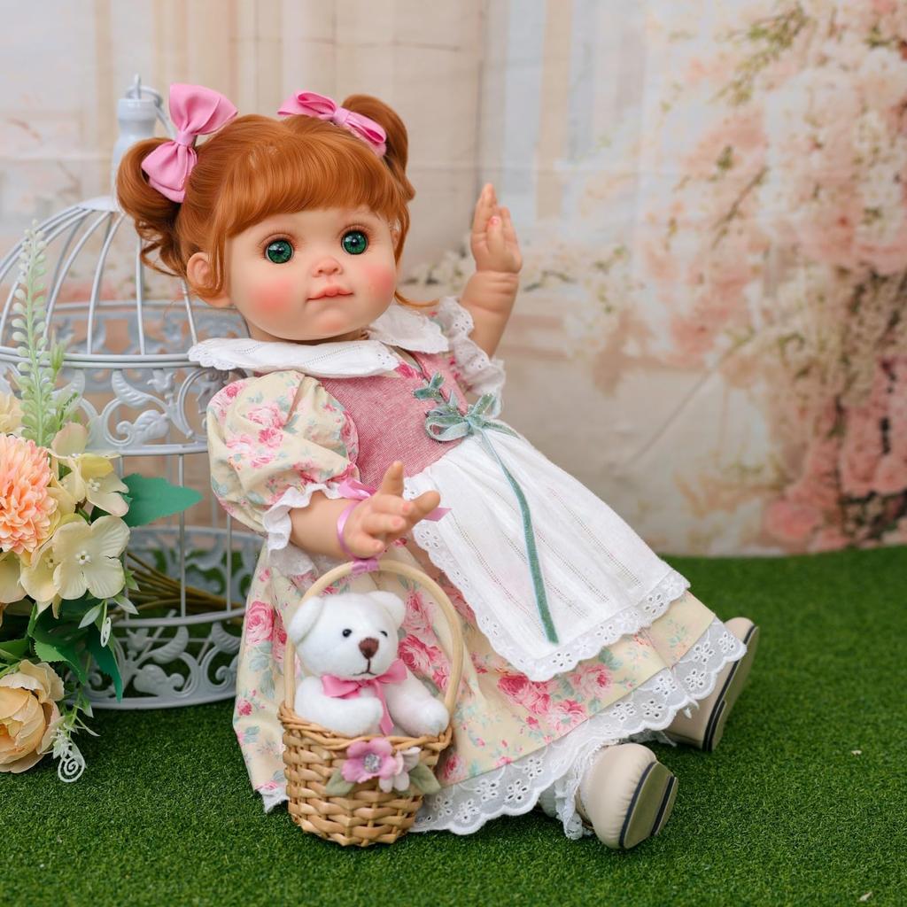 Милая кукла-реборн Cloveray со сменным деревенским ретро-стилем, виниловая кукла, подарок на день рождения, 18 дюймов (45см) Одежда, Игрушка, (Имя Рози)