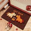 Cute Horse Pattern New Year Door Mat Red Non-slip Door Carpet Water Absorption Soft Blanket Home Decorations