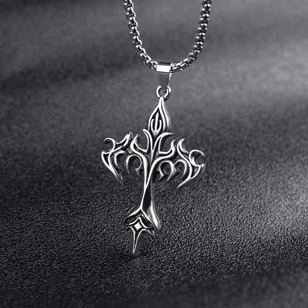 Stainless Steel Cross Clavicle Chains Cross Cross Choker Pendant Cross Necklaces  Performance Props