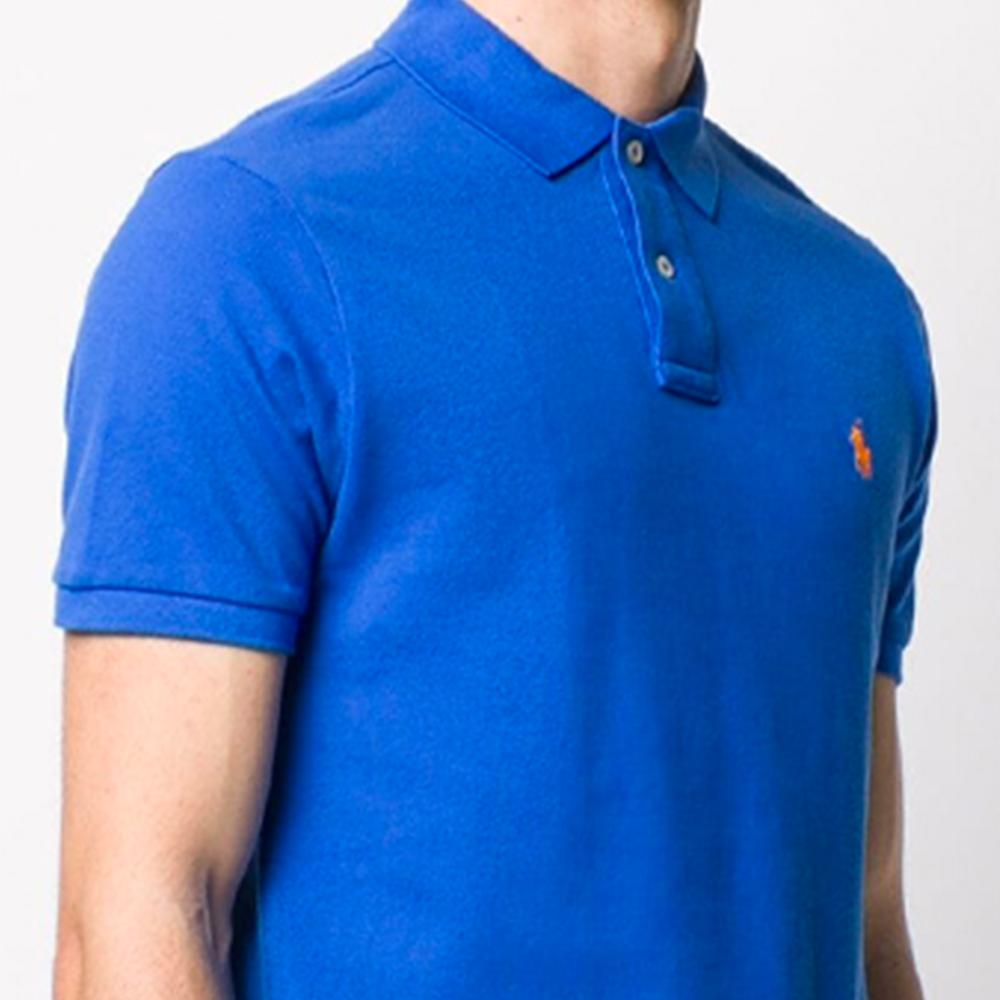 Polo Ralph Lauren вышитый логотип узор свободный крой короткий рукав рубашка поло мужские топы синий 710795080-014