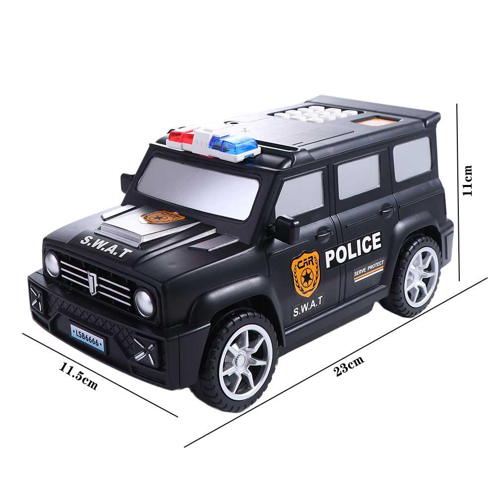 Children Toys Fingerprint Password Password Atm Save Money Swat Car Model Money Saving Box Cash Box Car Model Piggy Bank