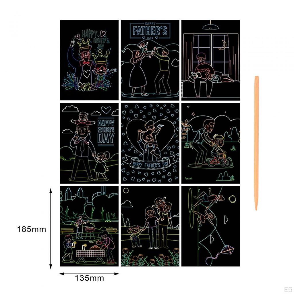 9 шт., скретч-бумага, наборы для рукоделия, интерактивные доски для рисования, лист для подарочной упаковки