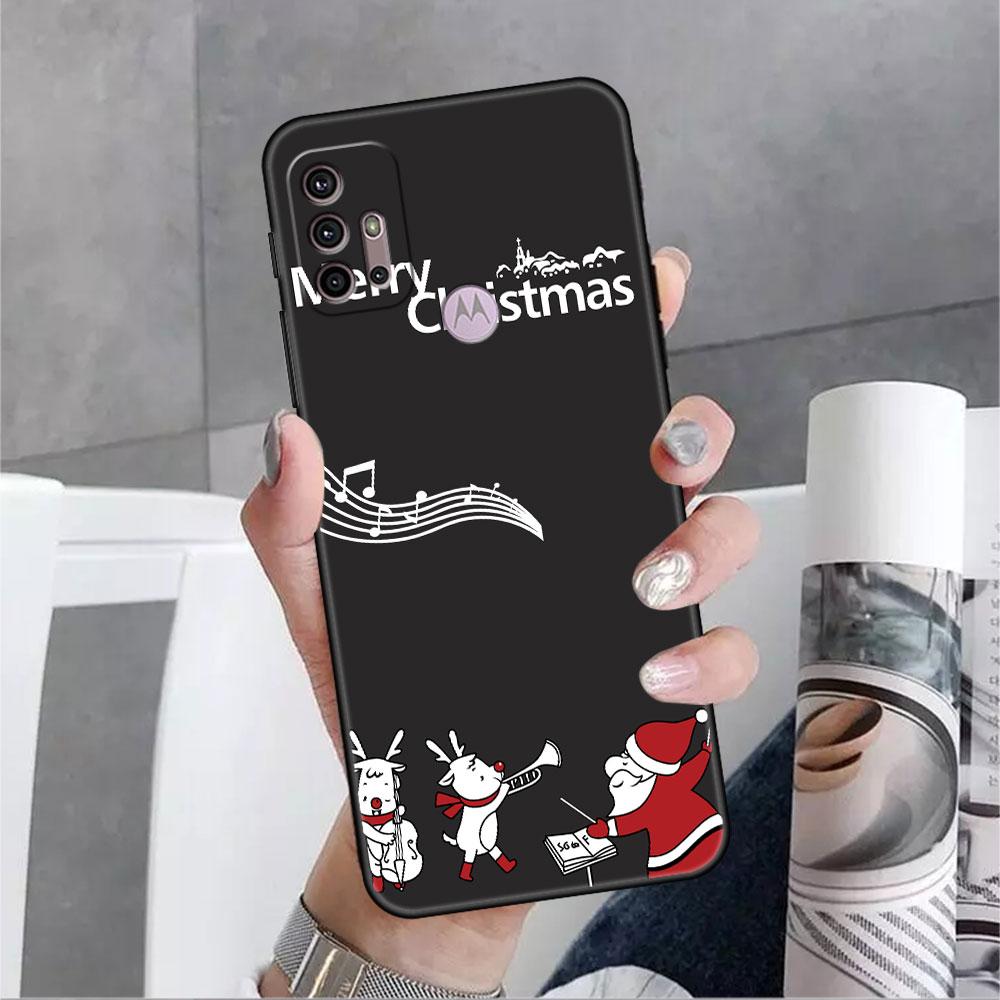 Веселого Рождества зимой чехол для Motorola G30 G60 G9 Play ONE Fusion G8 G50 E6s G82 Edge 20 Pro G Stylus 2021 Soft Phone Capas