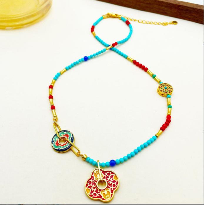 Винтажные французские серьги с бирюзой и жемчугом для женщин