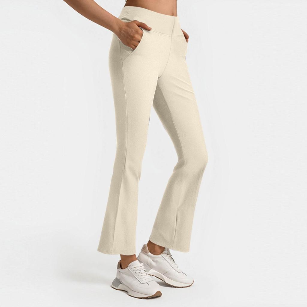 Женские повседневные модные брюки с эластичной талией, однотонные брюки с высокой талией