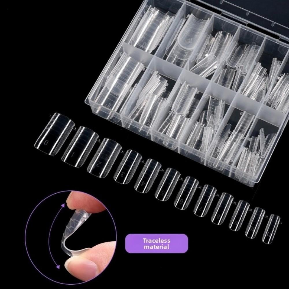 120pcs Full Cover False Tips Acrylic Poly Nail Gel Molds New Toe Nail Mold  For Extension