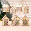 New Christmas Led Light Wood House Cute Christmas Tree Hanging Ornaments Holiday Decoration
