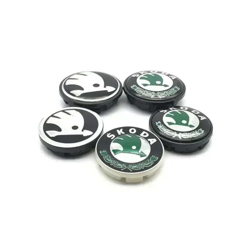 56/60/65mm 4pcs for SKODA Superb Octavia A7 Fabia Rapid Kodiaq RS Kamiq Tour Yeti Karoq Car Styling Wheel Center Cover Caps Logo usbn43