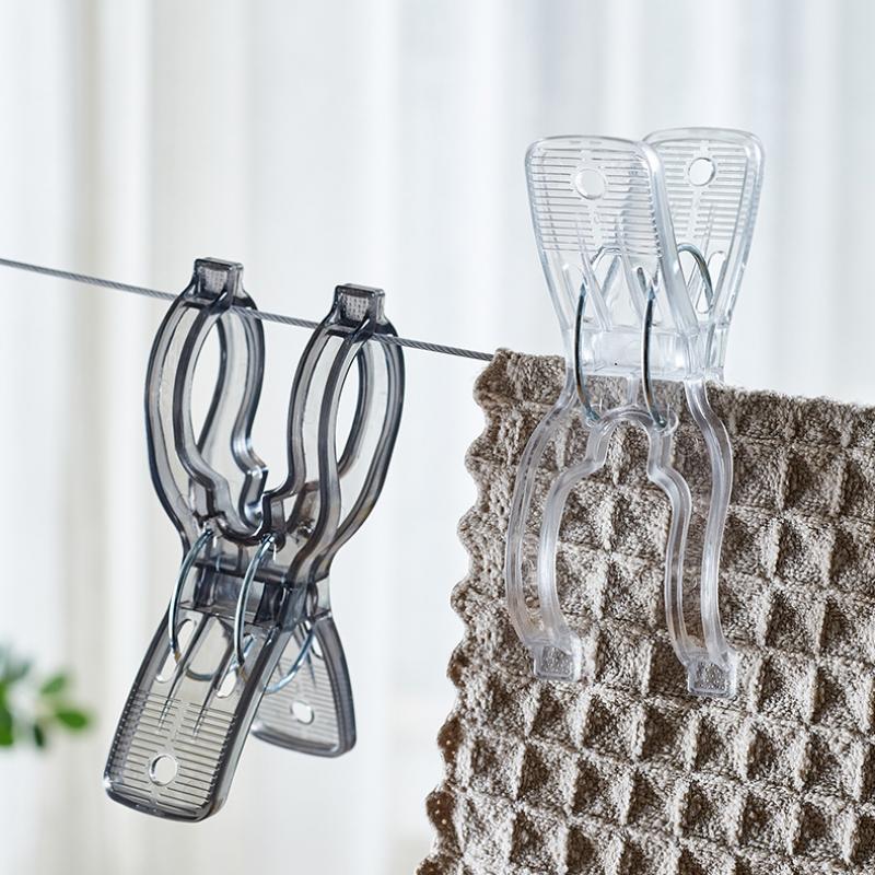 4 шт., портативные прищепки для сушки, прозрачная прищепка для противоскользящего ветрозащитного одеяла, зажим для одежды для домашнего органайзера