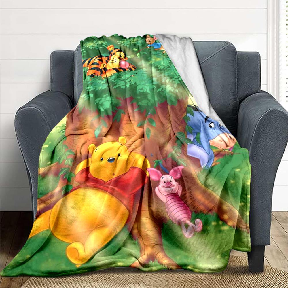 1Pc Winnie Pooh Friends Blanket Soft And Comfortable Casual Warm Camping Travel Christmas Halloween Xmas Gift M924584