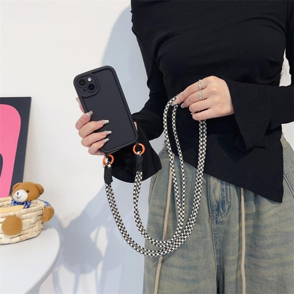 Противоударный чехол для телефона для iPhone 16 14 13 15 12 11 Pro Max X XR XS 7 8 Plus SE 2020 2022 с ремешком-шнурком через плечо, мягкая крышка