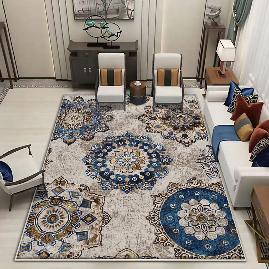 Home Decoration Big Size Luxury Carpet for Living Room Persian Floral Design Room Decor Rug Non-slip Entrance Door Mat Washable