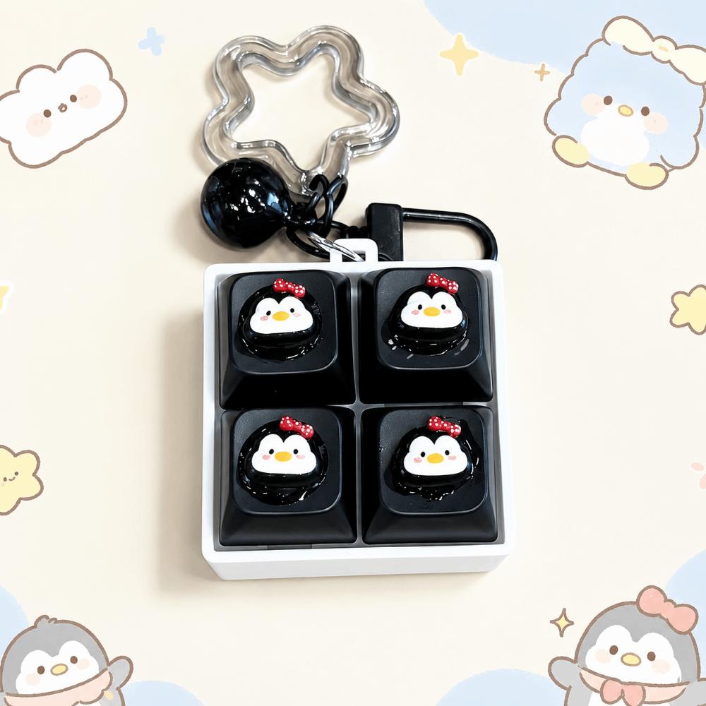 Compact Size Stress Relief Keychain Clickable Buttons Interactive Keyboard Toy Students