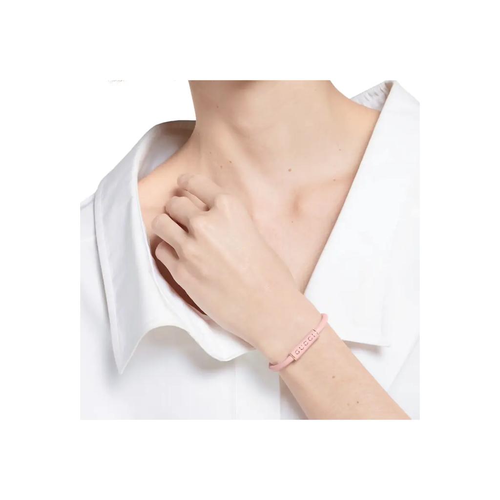 Gucci Interlocking Double G Buckle Enamel Brass Bracelet Unisex Bracelet Pink 836294IAAEP8519