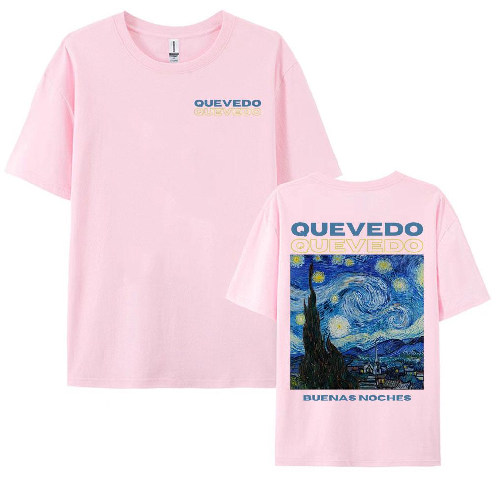 Rapper Quevedo Buenas Noches Album Graphic New Tshirts Vintage Hip Hop High Street T Shirts Unisex Women Summer Oversized T Shirt