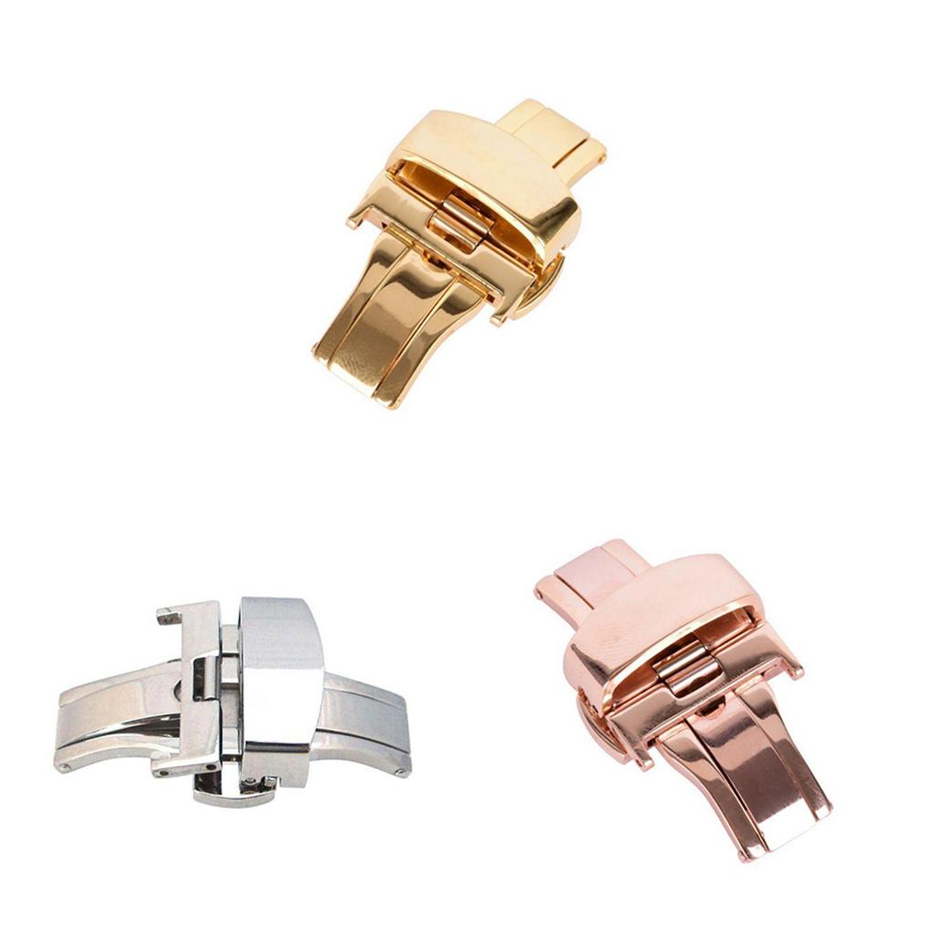 Премиальная застежка для часов из нержавеющей стали золотого цвета, бабочка, высокополированная отделка