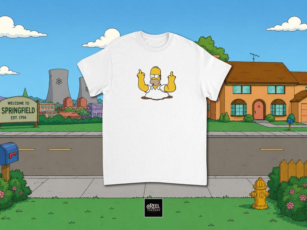 Homer Simpson Shirt | Simpsons T-Shirt | Funny Middle Finger Tee | Cartoon Meme Graphic | Retro Pop Culture Gift | Homer memes